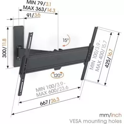 Support mural pour TV - VOGEL'S - TVM 1623 Full-Motion Large, 1 bras, 40-77 Support mural pour TV - VOGEL'S - TVM 1623 Full-Motion Large, 1 bras, 40-77