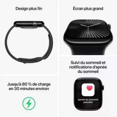 Apple Watch Series 10 GPS + Cellular 46mm Titanium - Bracelet Milanais Slate - M/L
