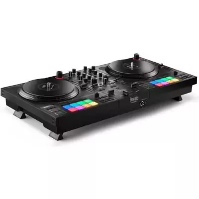 HERCULES DJCONTROL INPULSE T7 - Contrôleur DJ motorisé noir avec deu