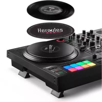 HERCULES DJCONTROL INPULSE T7 - Contrôleur DJ motorisé noir avec deux platines HERCULES DJCONTROL INPULSE T7 - Contrôleur DJ motorisé noir avec deux platines