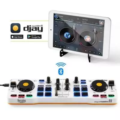 HERCULES DJ CONTROL MIX - Contrôleur DJ Bluetooth pour Smartphone (iOS et Android) - App djay - 2 voies HERCULES DJ CONTROL MIX - Contrôleur DJ Bluetooth pour Smartphone (iOS et Android) - App djay - 2 voies