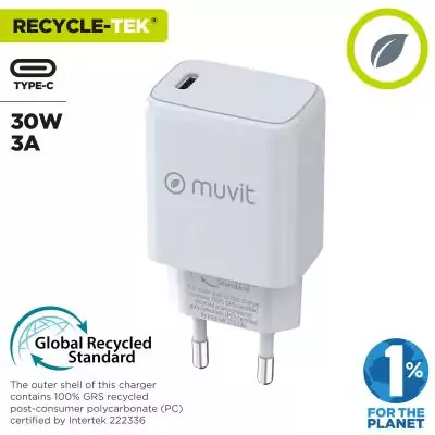 Chargeur mural Muvit MCACC0014 Blanc 30 W Chargeur mural Muvit MCACC0014 Blanc 30 W