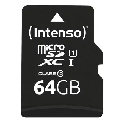 Carte Mémoire Micro SD 64GB INTENSO avec Adaptateur - Stockage fiable et rapide