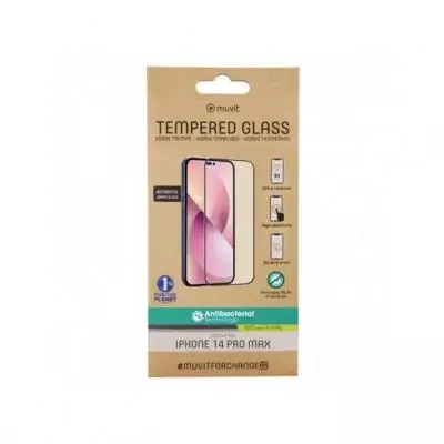 Protection d'Écran Muvit iPhone 14 Pro Max - Film de Protection Anti-chocs et Anti-rayures