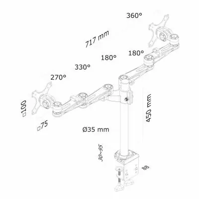 Support de table d'écran Neomounts FPMA-D935D | Équerre demi-hauteur 13cm Support de table d'écran Neomounts FPMA-D935D | Équerre demi-hauteur 13cm