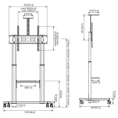 Support de table d'écran Vogel's 7410410 110" Support de table d'écran Vogel's 7410410 110"