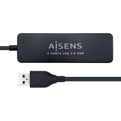 AISENS A104-0402 hub & concentrateur USB 2.0 480 Mbit s Noir