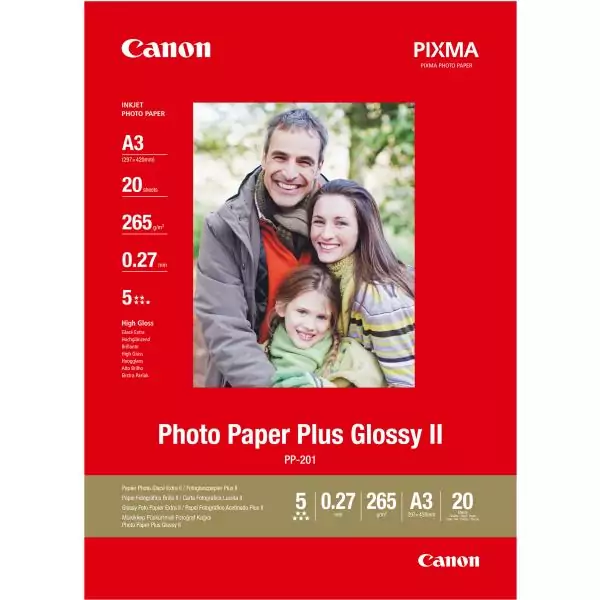 Papier photo CANON PP-201 260g/m2 - Format A3 - 20 feuilles