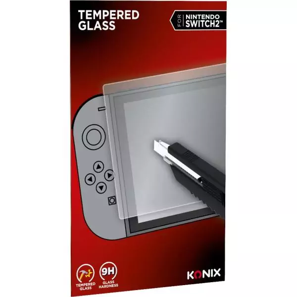 Protection d'écran verre trempé - KONIX - Nintendo Switch 2 - Anti-bulle - Anti-rayures - Indice de dureté 9H - 100 % transpa