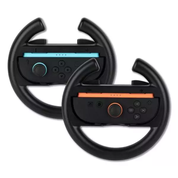 Paire de volants de course - Manettes Joy-Con Nintendo Switch 2 - Konix - Plastique - Noir