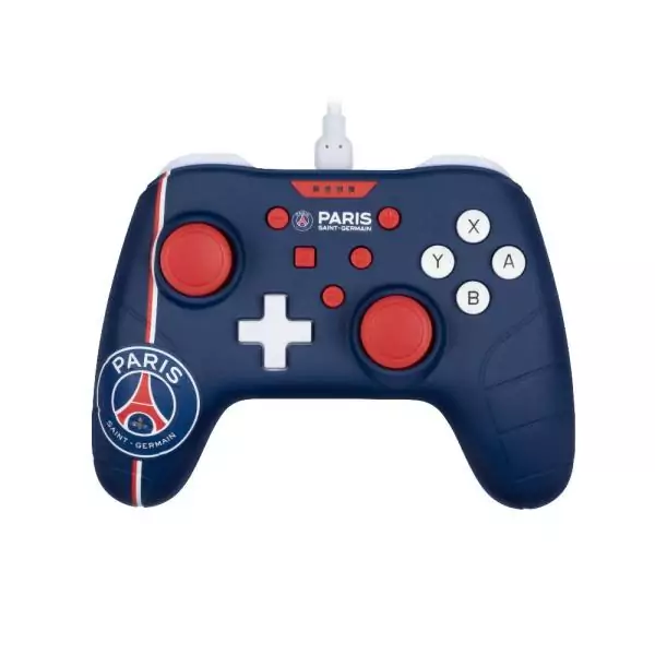 Manette de jeu - Nintendo Switch, Switch 2 et PC - PSG - Filaire - Bleu, blanc et rouge - Fonction vibration - Câble 3 m - Koni