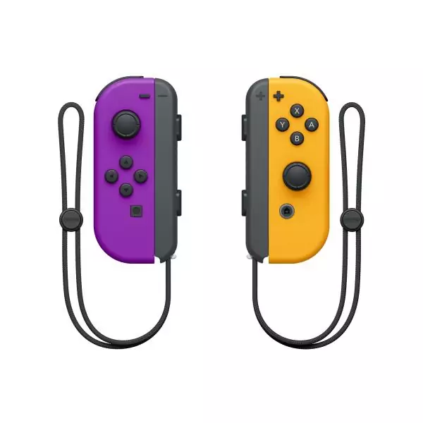 Paire de manettes Joy-Con Violet Néon & Orange Néon pour Nintendo Switch