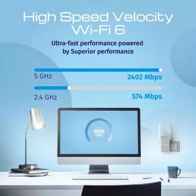 Keenetic Buddy 6 Amplificateur de la portée du Wi-Fi 6 maillé AX3000 avec port Gigabit Ethernet