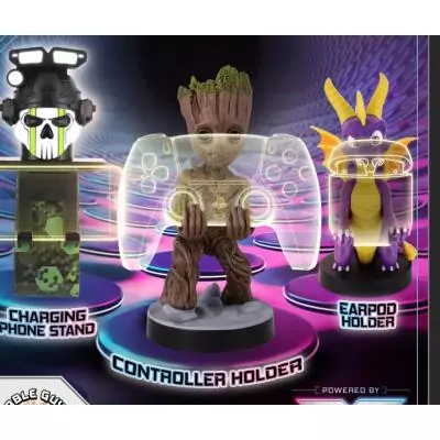 Figurine Les Gardiens de la Galaxie Bébé Groot - EXQUISITE GAMING - Cable Guys - Support smartphone ou petit accessoire - 20 c