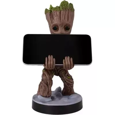 Figurine Les Gardiens de la Galaxie Bébé Groot - EXQUISITE GAMING - Cable Guys - Support smartphone ou petit accessoire - 20 c