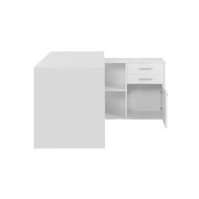 Bureau d'angle London - Panneaux de particules - Décor blanc - 136 x Bureau d'angle London - Panneaux de particules - Décor blanc - 136 x