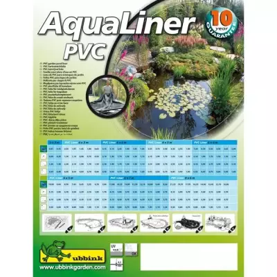 Ubbink Bâche d'étang PVC 6x7 m Noir 401398 Ubbink Bâche d'étang PVC 6x7 m Noir 401398