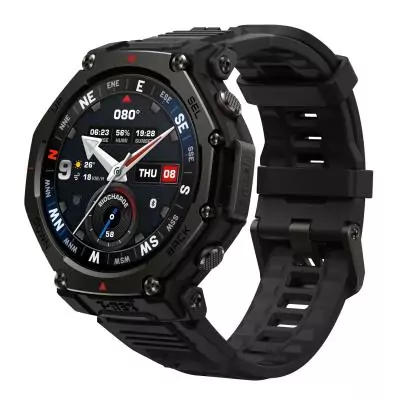 Amazfit T-rex 3 Pro 3,35 cm (1.32") AMOLED 44 mm Numérique 466 x 466 pixels Écran tactile Noir Wifi GPS (satellite)