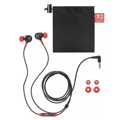 Ecouteurs filaires - Power A - Nintendo Switch 2 - Noir et Rouge