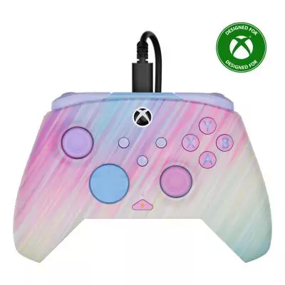 Turtle Beach Rematch Advanced Cotton Candy Manette de jeu filaire - Licence Xbox Series XS, Xbox One et PC avec Phosphorescent,