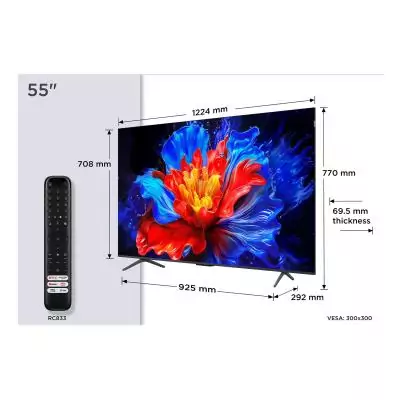TCL P8K 55P8K TV 139,7 cm (55") 4K Ultra HD Smart TV Wifi Métallique 350 cd m²