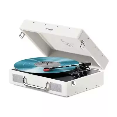 Platine vinyle rétro avec enceintes intégrées - MIXX Revival 55 en Crème