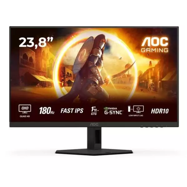 Ecran PC Gamer - AOC - 23,8'' - QHD - 180Hz - Dalle Fast IPS - 0,5ms - Q24G4RE