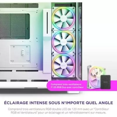 Boitier NZXT H9 Elite Blanc - Verre trempé et RGB pour un style élite