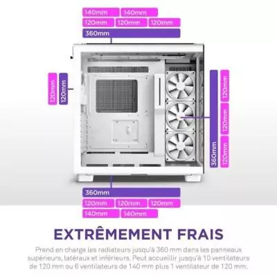 Boitier NZXT H9 Elite Blanc - Verre trempé et RGB pour un style élite