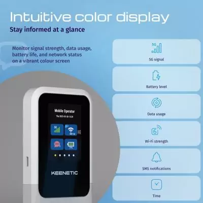 Keenetic Roamer 5G (KN-5210) Modem de réseau cellulaire Keenetic Roamer 5G (KN-5210) Modem de réseau cellulaire