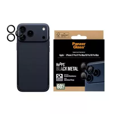PanzerGlass ® Hoops® Camera Lens Protector Black iPhone 17 Pro | iPhone 17 Pro Max | iPhone 16 Pro | 16 Pro Max Protection PanzerGlass ® Hoops® Camera Lens Protector Black iPhone 17 Pro | iPhone 17 Pro Max | iPhone 16 Pro | 16 Pro Max Protection