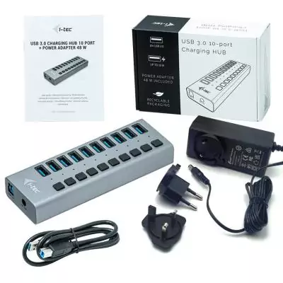 i-tec USB 3.0 Charging HUB 10 port + Power Adapter 48 W