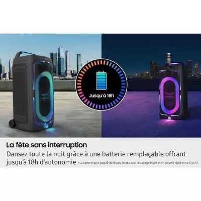 Enceinte Samsung MX ST50F/XE 240W Noir | Effets lumineux | Bluetooth | Batterie 18h