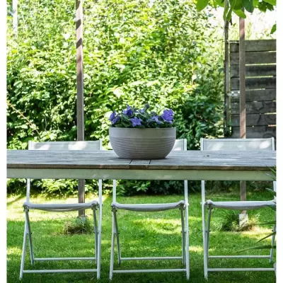 Pot de fleur Coupe - GARDEN ID Bleu-Gris 25x12 cm - 100% recyclé - Garanti 10 ans Pot de fleur Coupe - GARDEN ID Bleu-Gris 25x12 cm - 100% recyclé - Garanti 10 ans