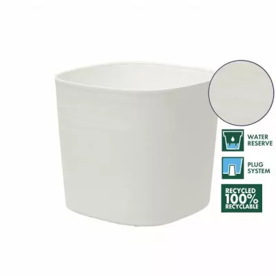 Pot avec réserve d'eau - GARDEN ID Respect - Blanc 20 x 20 cm Pot avec réserve d'eau - GARDEN ID Respect - Blanc 20 x 20 cm