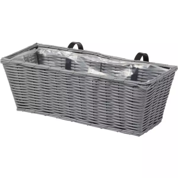 Jardiniere - Faux rotin - Gris - 48 cm - SMART GARDEN