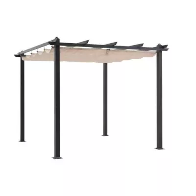 Pergola en aluminium CORDOBA - Beige - 3 x 3 m Pergola en aluminium CORDOBA - Beige - 3 x 3 m