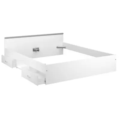 Chambre adulte complète Blanc 160x200 - Lit + Armoire 3 portes + 2 Chevets