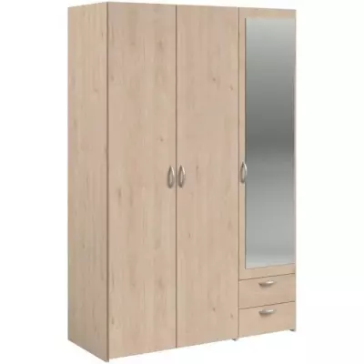 Armoire VARIA - Chic et pratique - 3 portes + miroir - Fabriqué en France
