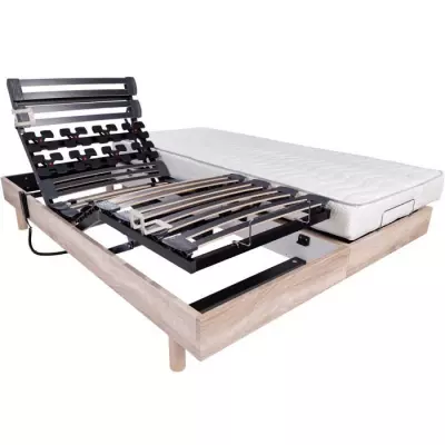 Ensemble relaxation: matelas + sommiers électriques 2x80x200cm - Fabrication française Ensemble relaxation: matelas + sommiers électriques 2x80x200cm - Fabrication française