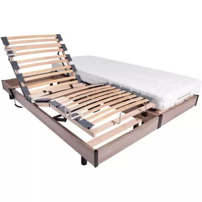 Ensemble relaxation matelas + sommiers électriques 2x70x190 - Fabrication française Ensemble relaxation matelas + sommiers électriques 2x70x190 - Fabrication française
