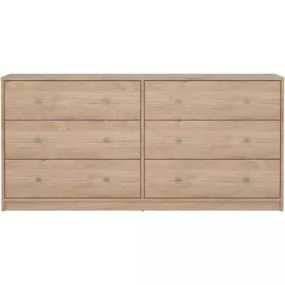 Commode OREGON 2x 3 tiroirs - Chene - L143 x P30 x H68 cm