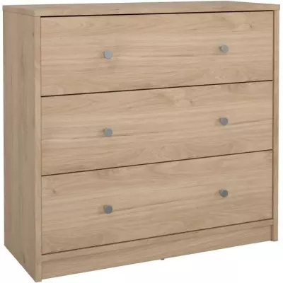 Commode OREGON 3 Tiroirs - Chêne - L 72 x P 30 x H 68 cm