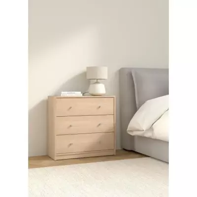 Commode OREGON 3 Tiroirs - Chêne - L 72 x P 30 x H 68 cm