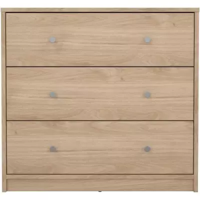 Commode OREGON 3 Tiroirs - Chêne - L 72 x P 30 x H 68 cm