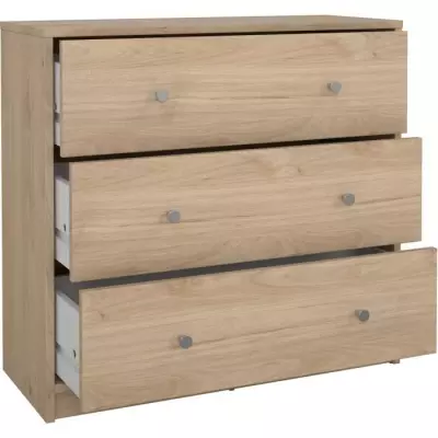 Commode OREGON 3 Tiroirs - Chêne - L 72 x P 30 x H 68 cm