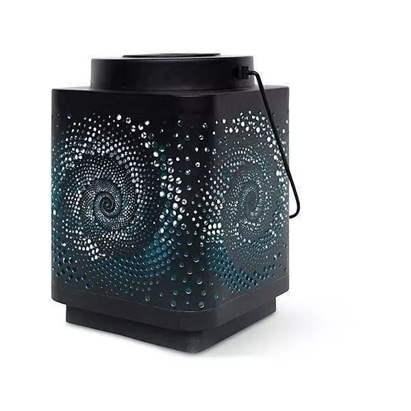 Lanterne solaire - GARDEN ID Attract - Bleu 11 x 11 h15 cm - 6 a 8h autonomie - Mobile - Bouton on/off.