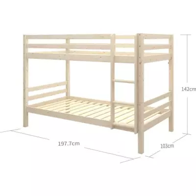Lits superposés séparables enfant en pin massif naturel - 2x90x190 cm