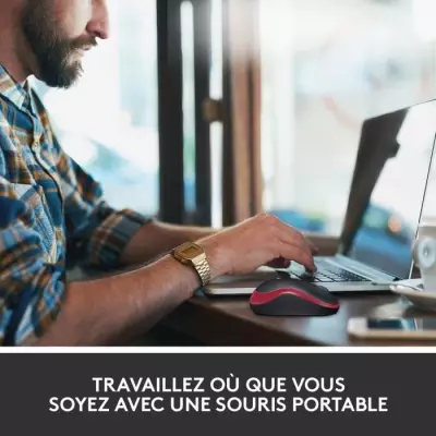 Souris sans fil Logitech M185 Rouge - Compacte et Précise Souris sans fil Logitech M185 Rouge - Compacte et Précise