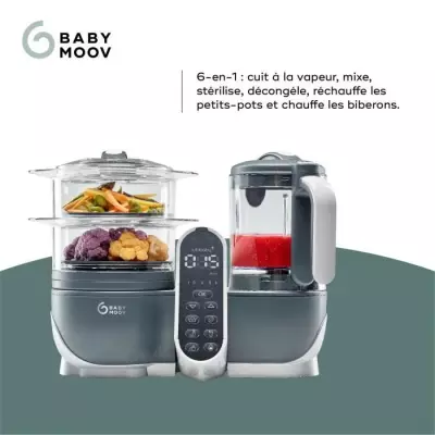 Robot préparation bébé Babymoov NUTRIBABY+ GRIS - Pratique et polyvalent!